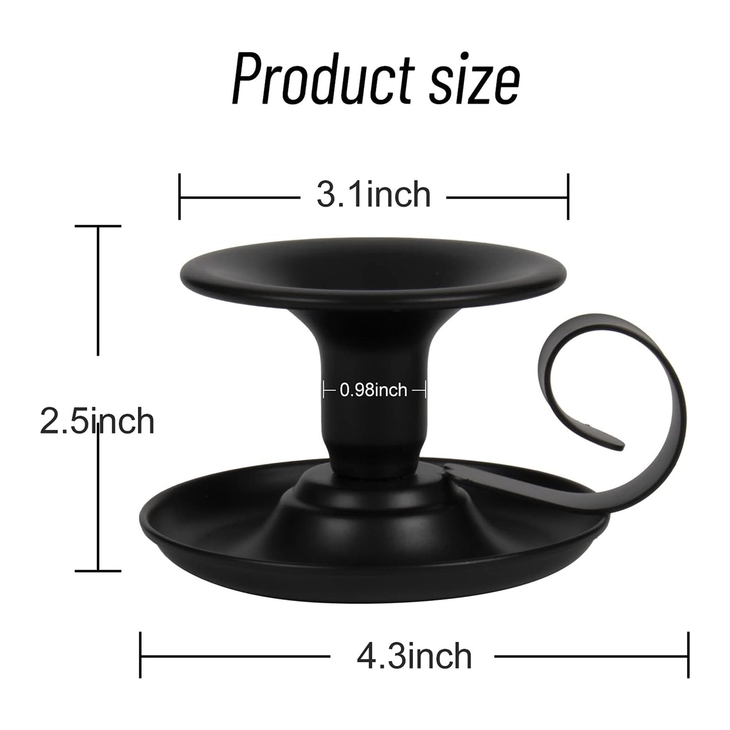 HIDAWN Candle Holders,Retro Iron Taper Candlestick Holder Centerpieces for Wedding, Party, Xmas, Home Table Decor -Black