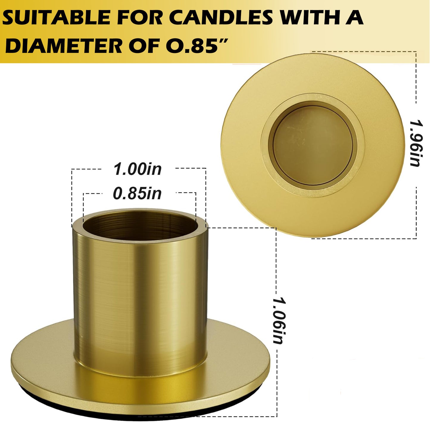 HDAIWN 6 Pcs Gold Candle Holder,Metal Taper Candle Holders, Classic Candlestick Holders for Table Centerpiece, Festive Christmas Mantel Display or Home Decor