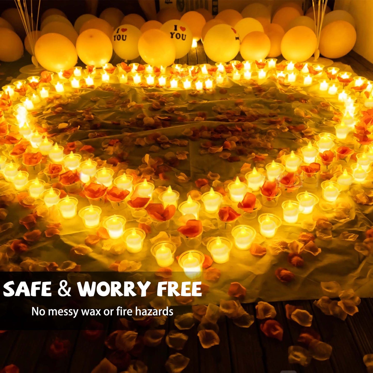 HIDAWN 12 Pack Waterproof Flameless Floating Tealights, Water Activated LED Fake Tealights Candle, Battery Operated Floating Tea Lights Candles-Warm Yellow