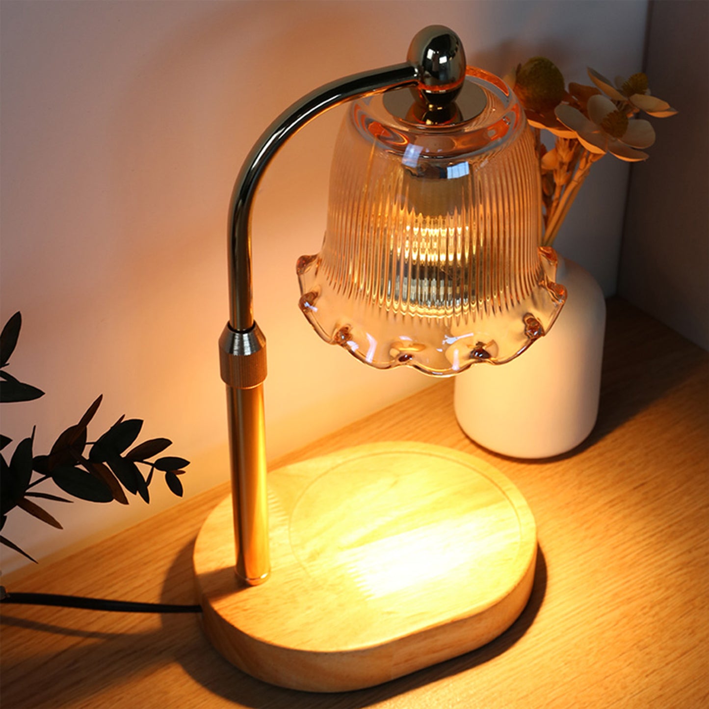 HiDawn Candle Warmer Lamp with Timer Dimmable,Adjustable Height Wax Melt Warmer for Scented Jar Candles Light