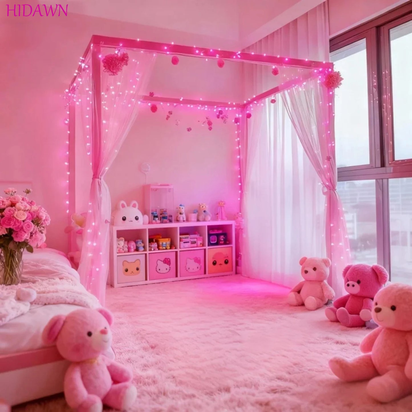 HIDAWN Pink Fairy Lights Battery Operated, 33Feet 100 LEDs Mini Battery Powered String Lights, Waterproof Lights Mason Jar Lights for Home Wedding Christmas Decoration ﻿