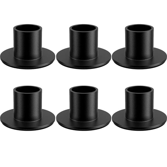 HDAIWN 6 Pcs Black Candle Holder,Metal Taper Candle Holders, Classic Candlestick Holders for Table Centerpiece, Festive Christmas Mantel Display or Home Decor