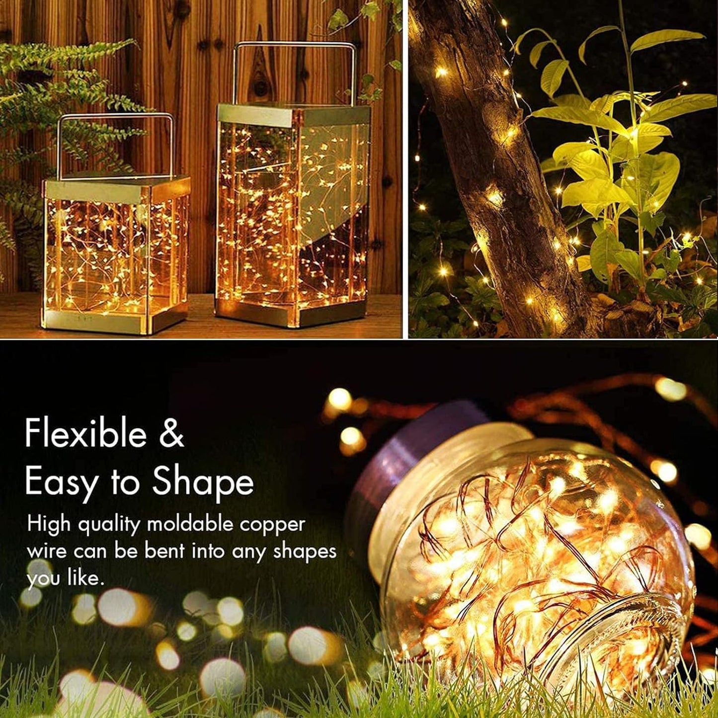 HIDAWN Photo Clip String Lights with Romote Control,100LED 33FT 50 Clear Clips Fairy String Lights USB&Battery Operated for Hanging Pictures