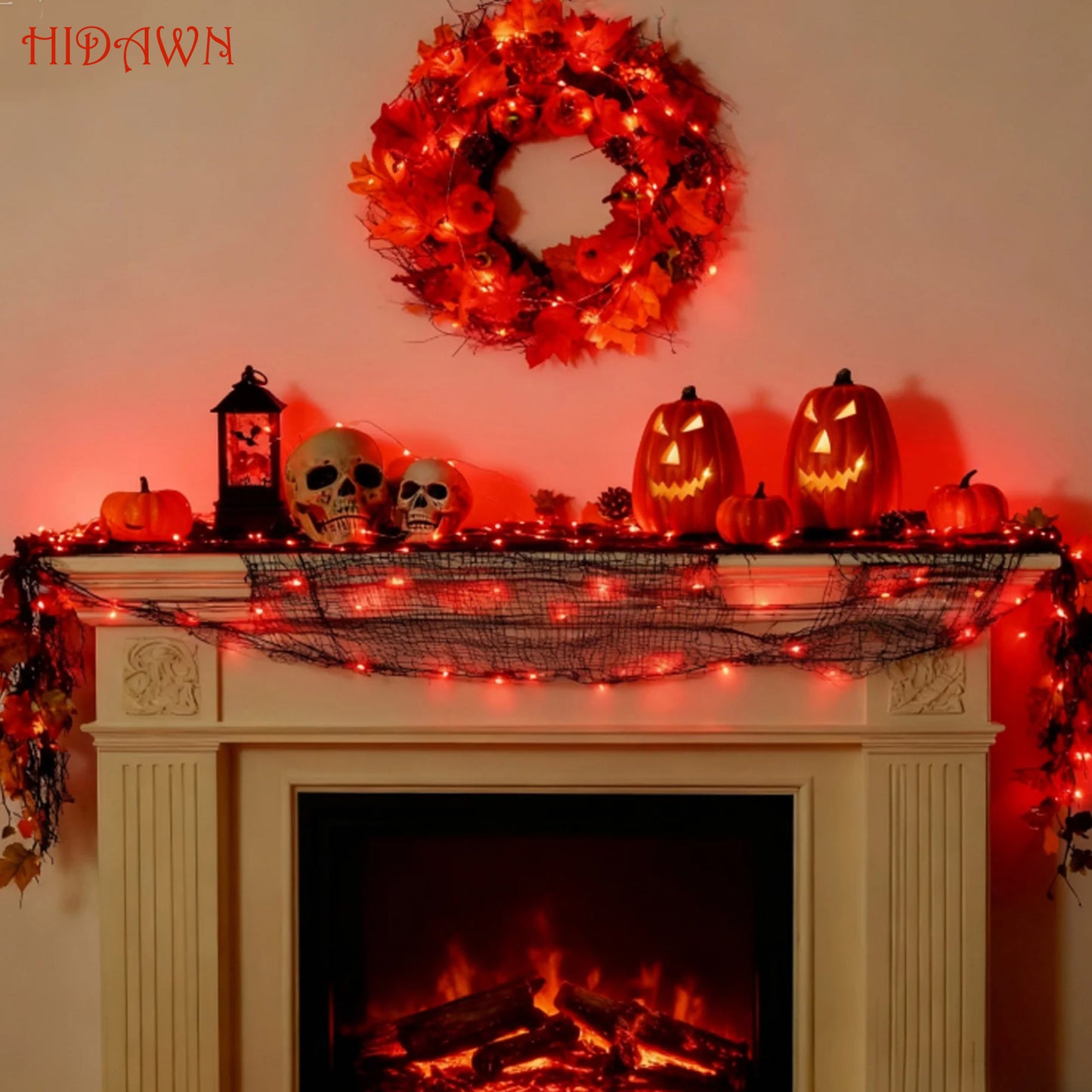 HIDAWN Red Fairy Lights Battery Operated, 33Feet 100 LEDs Mini Battery Powered String Lights, Waterproof Lights Mason Jar Lights for Home Wedding Christmas Decoration ﻿