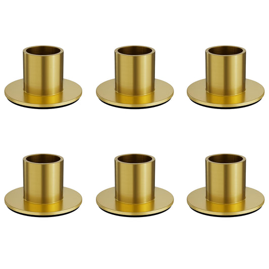 HDAIWN 6 Pcs Gold Candle Holder,Metal Taper Candle Holders, Classic Candlestick Holders for Table Centerpiece, Festive Christmas Mantel Display or Home Decor