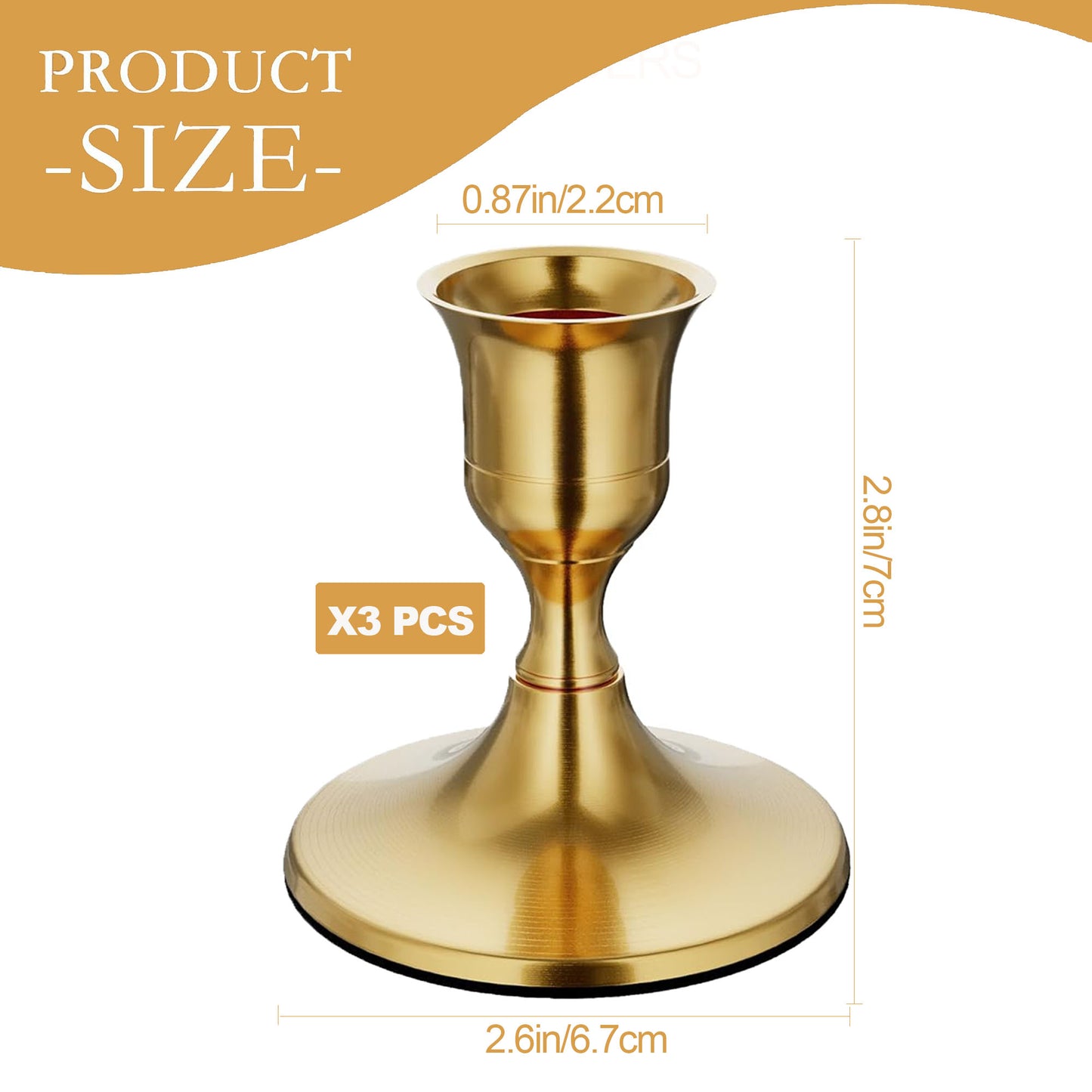 HIDAWN Candlestick Holders,3 Pack Metal Taper Candle Holder for Candlesticks Gold, Candelabra Vintage Candle Stick for Fireplace Party Dining Home